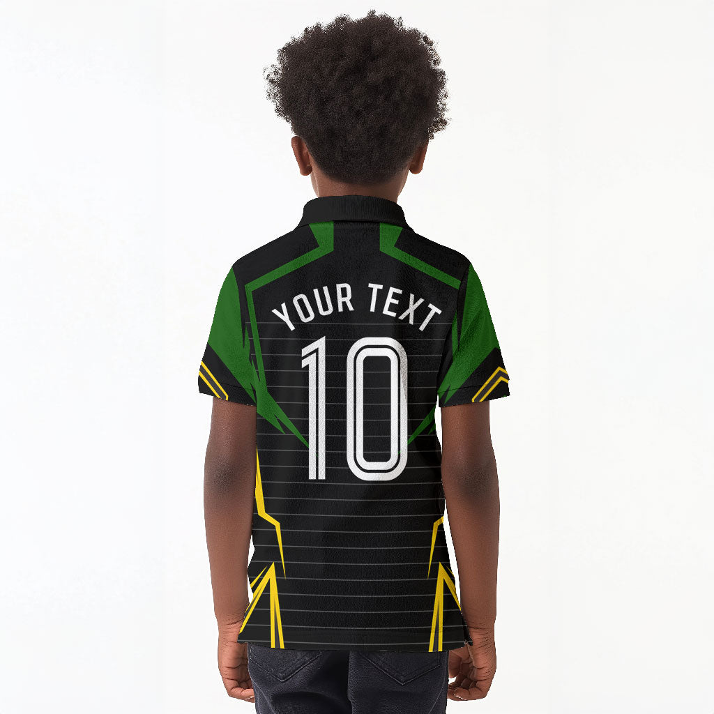 Personalized Jamaica Cricket Lion Mascot Kid Polo Shirt Kingsmen Royal King Batsman Sport