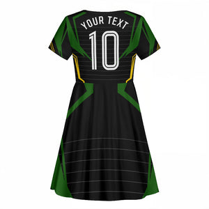 Personalized Jamaica Cricket Lion Mascot Kid Short Sleeve Dress Kingsmen Royal King Batsman Sport