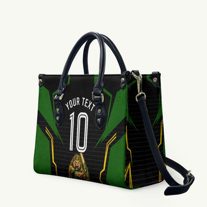 Personalized Jamaica Cricket Lion Mascot Leather Bag Kingsmen Royal King Batsman Sport
