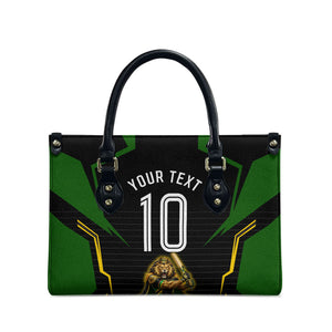 Personalized Jamaica Cricket Lion Mascot Leather Bag Kingsmen Royal King Batsman Sport