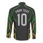 Personalized Jamaica Cricket Lion Mascot Long Sleeve Button Shirt Kingsmen Royal King Batsman Sport
