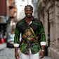 Personalized Jamaica Cricket Lion Mascot Long Sleeve Button Shirt Kingsmen Royal King Batsman Sport