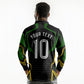 Personalized Jamaica Cricket Lion Mascot Long Sleeve Polo Shirt Kingsmen Royal King Batsman Sport