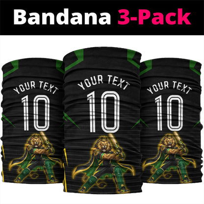 Personalized Jamaica Cricket Lion Mascot Neck Gaiter Kingsmen Royal King Batsman Sport
