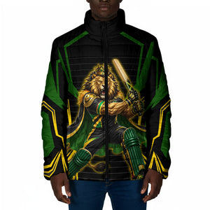 Personalized Jamaica Cricket Lion Mascot Padded Jacket Kingsmen Royal King Batsman Sport