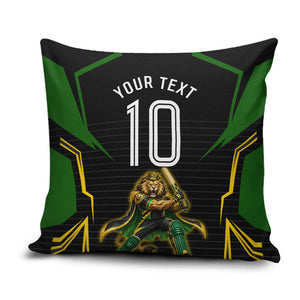 Personalized Jamaica Cricket Lion Mascot Pillow Cover Kingsmen Royal King Batsman Sport
