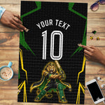 Personalized Jamaica Cricket Lion Mascot Puzzle Kingsmen Royal King Batsman Sport