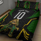 Personalized Jamaica Cricket Lion Mascot Quilt Bed Set Kingsmen Royal King Batsman Sport