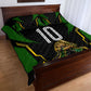 Personalized Jamaica Cricket Lion Mascot Quilt Bed Set Kingsmen Royal King Batsman Sport