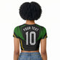 Personalized Jamaica Cricket Lion Mascot Raglan Cropped T shirt Kingsmen Royal King Batsman Sport