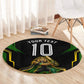 Personalized Jamaica Cricket Lion Mascot Round Carpet Kingsmen Royal King Batsman Sport