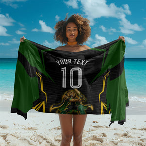Personalized Jamaica Cricket Lion Mascot Sarong Kingsmen Royal King Batsman Sport
