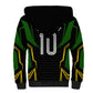 Personalized Jamaica Cricket Lion Mascot Sherpa Hoodie Kingsmen Royal King Batsman Sport