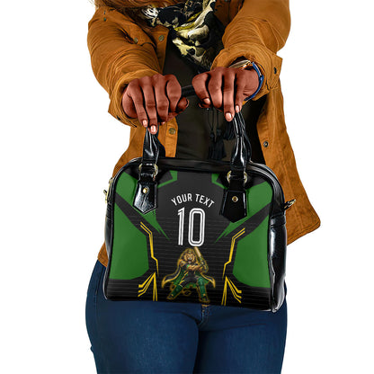 Personalized Jamaica Cricket Lion Mascot Shoulder Handbag Kingsmen Royal King Batsman Sport