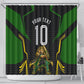 Personalized Jamaica Cricket Lion Mascot Shower Curtain Kingsmen Royal King Batsman Sport