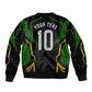 Personalized Jamaica Cricket Lion Mascot Sleeve Zip Bomber Jacket Kingsmen Royal King Batsman Sport