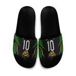 Personalized Jamaica Cricket Lion Mascot Slide Sandals Kingsmen Royal King Batsman Sport