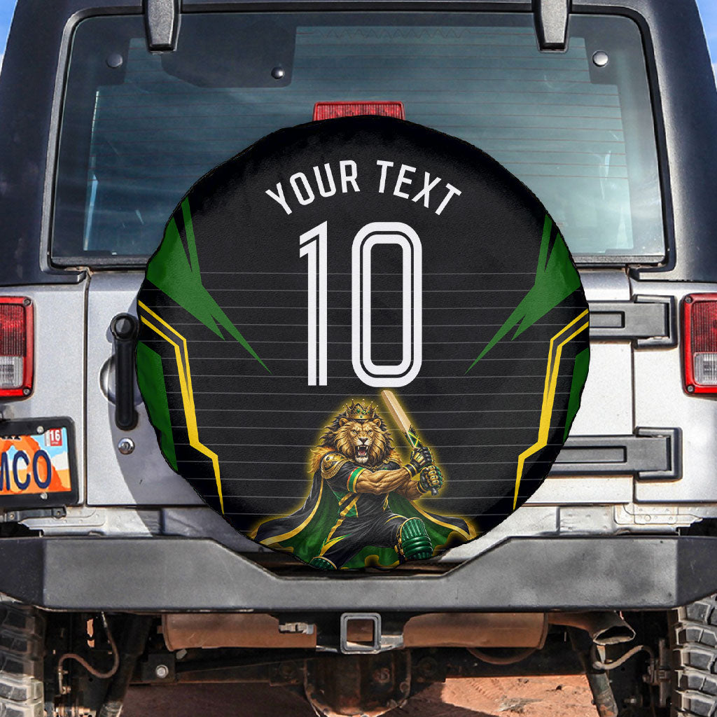 Personalized Jamaica Cricket Lion Mascot Spare Tire Cover Kingsmen Royal King Batsman Sport