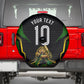 Personalized Jamaica Cricket Lion Mascot Spare Tire Cover Kingsmen Royal King Batsman Sport