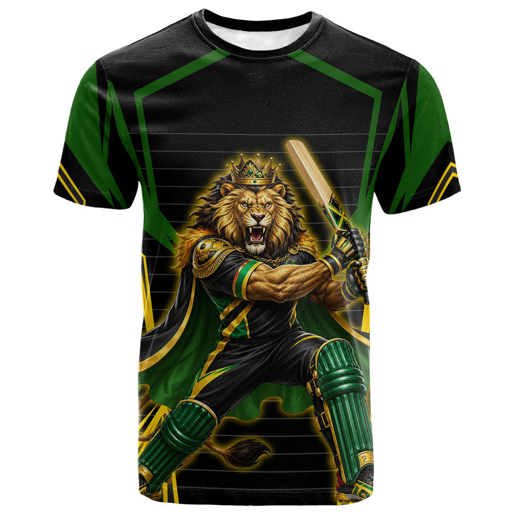 Personalized Jamaica Cricket Lion Mascot T shirt Kingsmen Royal King Batsman Sport