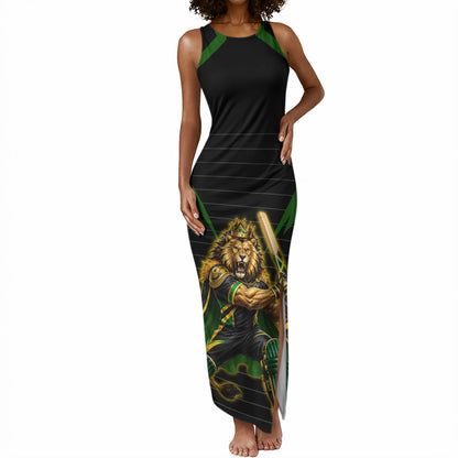 Personalized Jamaica Cricket Lion Mascot Tank Maxi Dress Kingsmen Royal King Batsman Sport