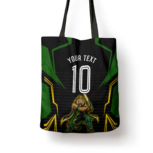 Personalized Jamaica Cricket Lion Mascot Tote Bag Kingsmen Royal King Batsman Sport