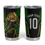 Personalized Jamaica Cricket Lion Mascot Tumbler Cup Kingsmen Royal King Batsman Sport