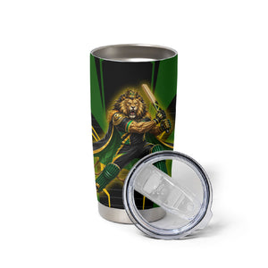 Personalized Jamaica Cricket Lion Mascot Tumbler Cup Kingsmen Royal King Batsman Sport