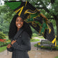 Personalized Jamaica Cricket Lion Mascot Umbrella Kingsmen Royal King Batsman Sport