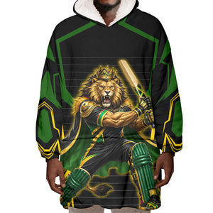 Personalized Jamaica Cricket Lion Mascot Wearable Blanket Hoodie Kingsmen Royal King Batsman Sport