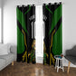 Personalized Jamaica Cricket Lion Mascot Window Curtain Kingsmen Royal King Batsman Sport