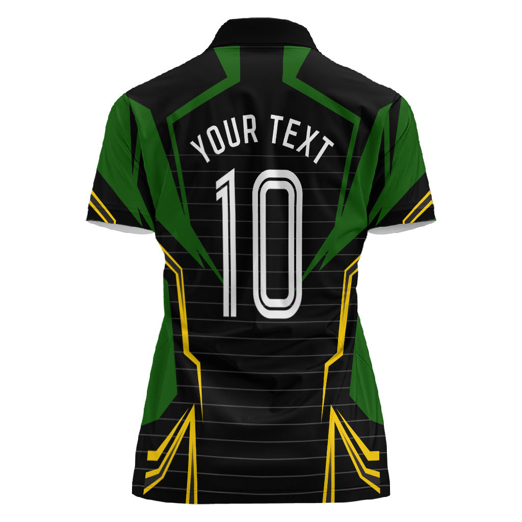 Personalized Jamaica Cricket Lion Mascot Women Polo Shirt Kingsmen Royal King Batsman Sport