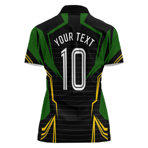 Personalized Jamaica Cricket Lion Mascot Women Polo Shirt Kingsmen Royal King Batsman Sport