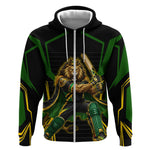 Personalized Jamaica Cricket Lion Mascot Zip Hoodie Kingsmen Royal King Batsman Sport