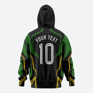 Personalized Jamaica Cricket Lion Mascot Zip Hoodie Kingsmen Royal King Batsman Sport