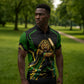 Personalized Jamaica Cricket Lion Mascot Zipper Polo Shirt Kingsmen Royal King Batsman Sport