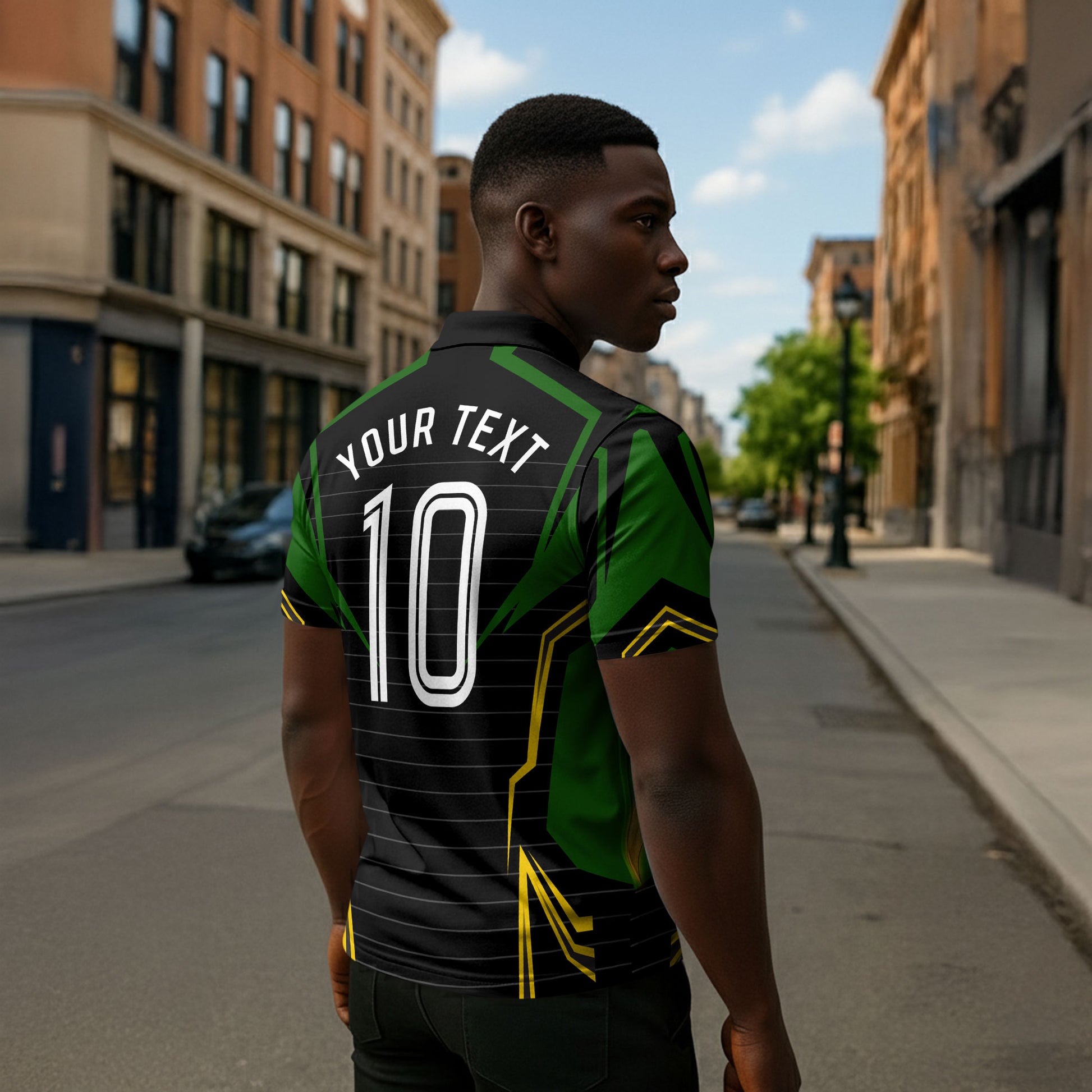 Personalized Jamaica Cricket Lion Mascot Zipper Polo Shirt Kingsmen Royal King Batsman Sport