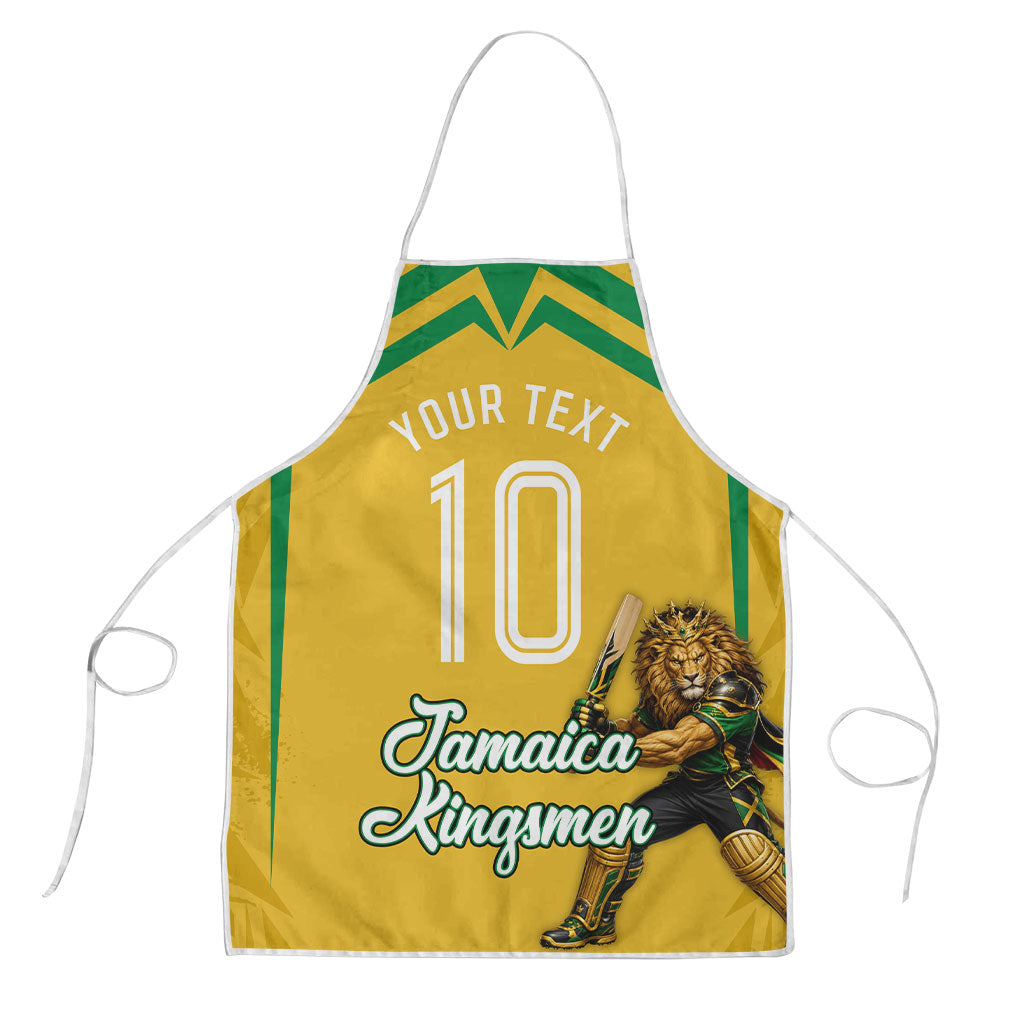 Personalized Jamaica Kingsmen Cricket Lion Apron Royal King Batsman Sports Graphic Art