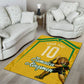 Personalized Jamaica Kingsmen Cricket Lion Area Rug Royal King Batsman Sports Graphic Art