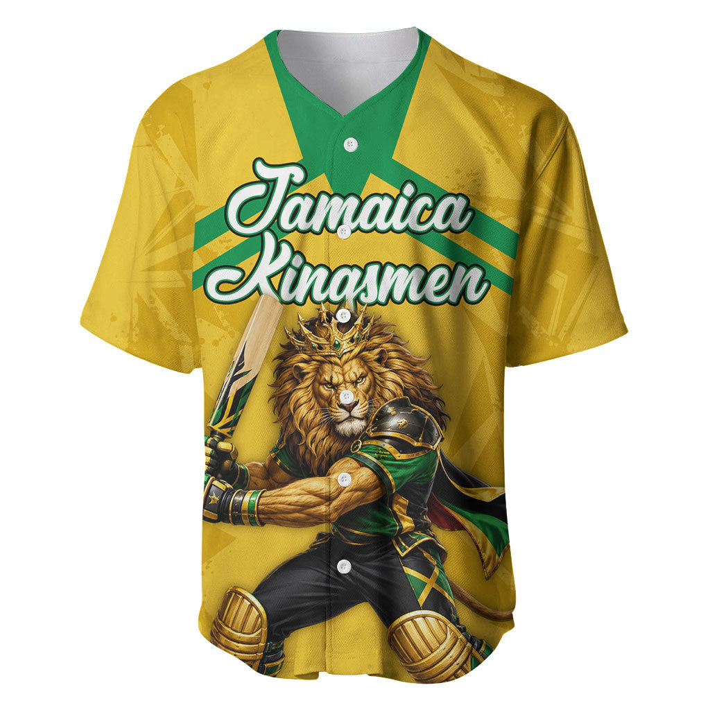 Personalized Jamaica Kingsmen Cricket Lion Baseball Jersey Royal King Batsman Sports Graphic Art