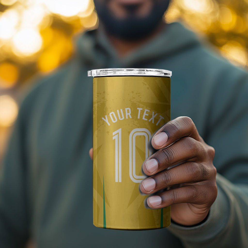 Personalized Jamaica Kingsmen Cricket Lion 4 in 1 Can Cooler Tumbler Royal King Batsman Sports Graphic Art