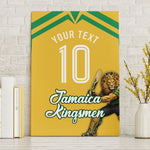 Personalized Jamaica Kingsmen Cricket Lion Canvas Wall Art Royal King Batsman Sports Graphic Art