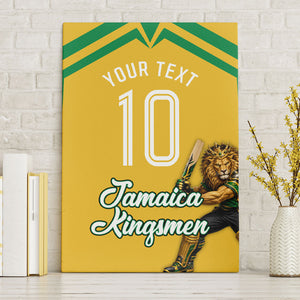 Personalized Jamaica Kingsmen Cricket Lion Canvas Wall Art Royal King Batsman Sports Graphic Art