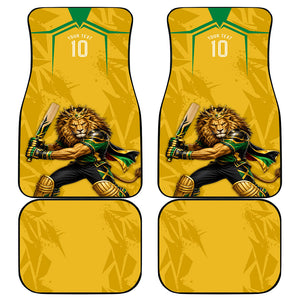Personalized Jamaica Kingsmen Cricket Lion Car Mats Royal King Batsman Sports Graphic Art