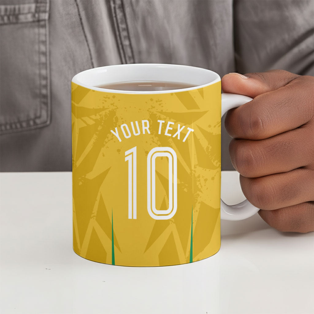 Personalized Jamaica Kingsmen Cricket Lion Ceramic Mug Royal King Batsman Sports Graphic Art