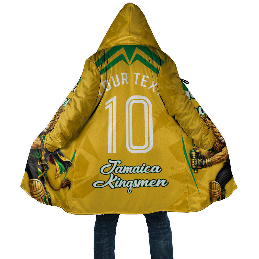 Personalized Jamaica Kingsmen Cricket Lion Cloak Royal King Batsman Sports Graphic Art