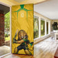 Personalized Jamaica Kingsmen Cricket Lion Door Cover Royal King Batsman Sports Graphic Art