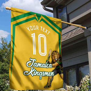 Personalized Jamaica Kingsmen Cricket Lion Garden Flag Royal King Batsman Sports Graphic Art