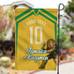 Personalized Jamaica Kingsmen Cricket Lion Garden Flag Royal King Batsman Sports Graphic Art