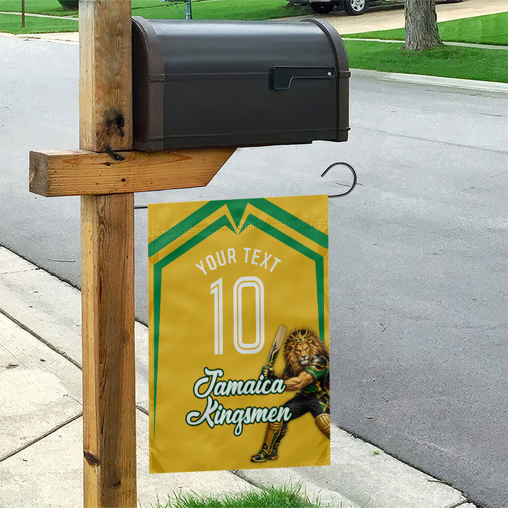 Personalized Jamaica Kingsmen Cricket Lion Garden Flag Royal King Batsman Sports Graphic Art